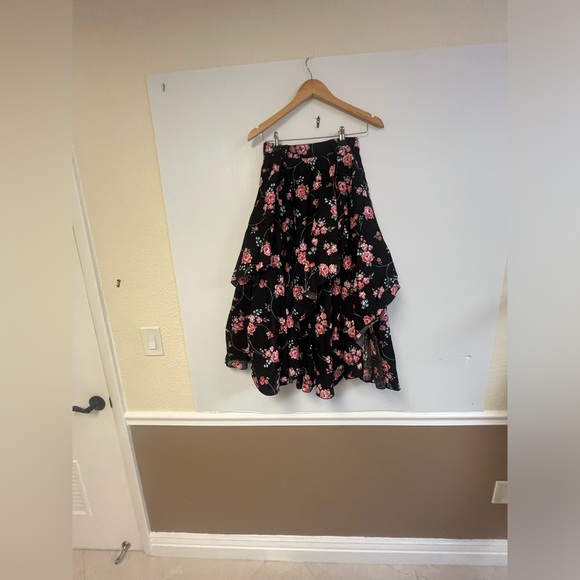 Layered Printed Skirt‎ 100% Cotton Size 10 belt looped wais western Collection - Picture 3 of 13